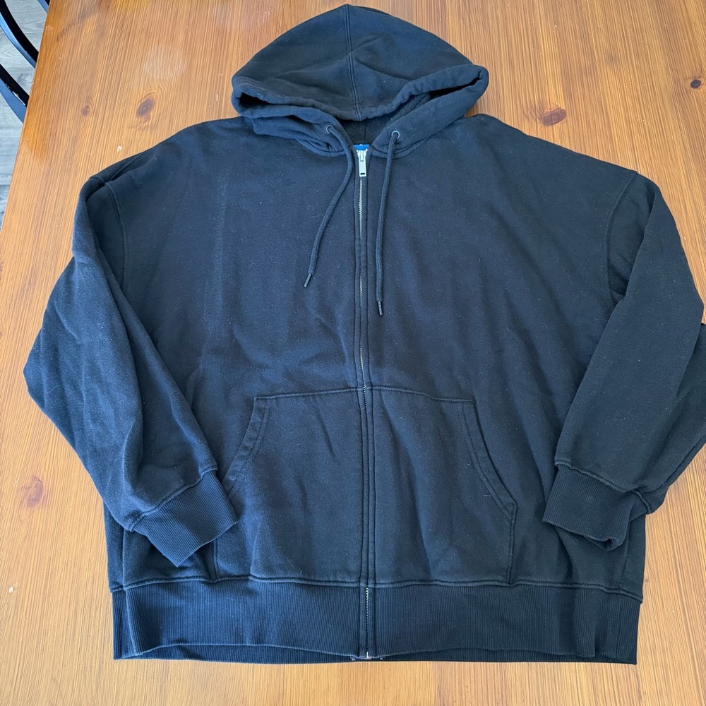 Women’s Old Navy Oversized Black Zip Up Hoodie - Medium
